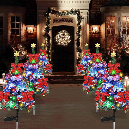 2pcs Solar Christmas Cedar Tree Lights