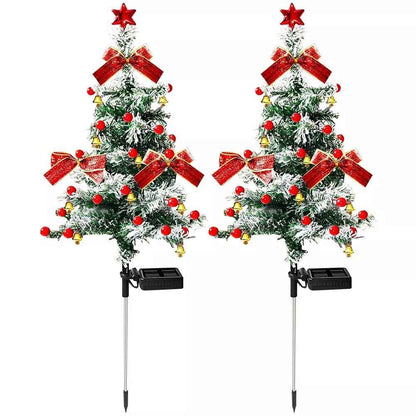 2pcs Solar Christmas Cedar Tree Lights