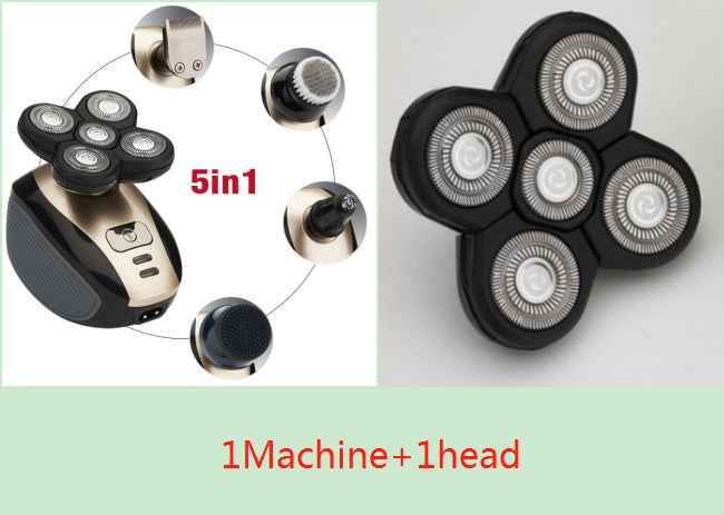 5-in-1 Electric Shaver for Men – Rechargeable Beard & Head Trimmer