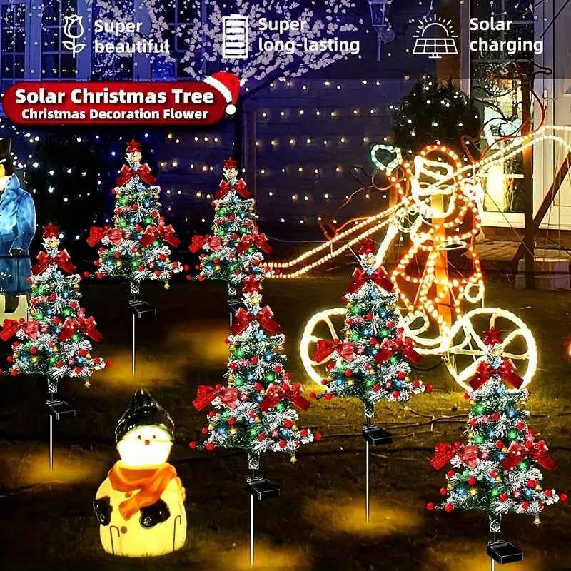 2pcs Solar Christmas Cedar Tree Lights