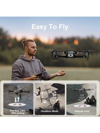 4DRC V4 Foldable 4K/1080P Camera Drone with 3 Batteries | Remote-Control Quadcopter