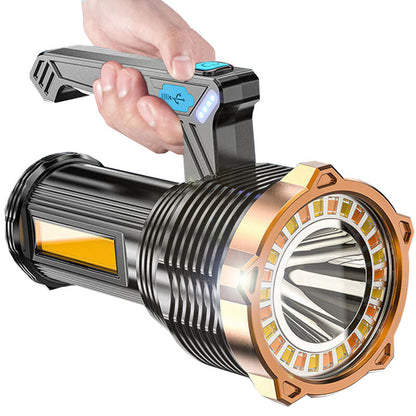 LED Torch USB Rechargeable COB Flashlight - Black image