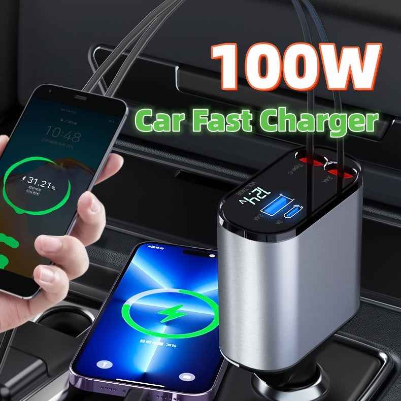Metal Car Charger – 100W Super Fast USB-C Adapter