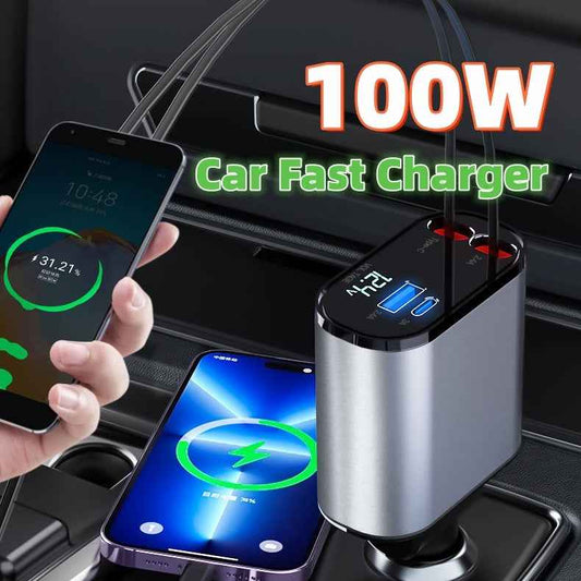 Metal Car Charger – 100W Super Fast USB-C Adapter