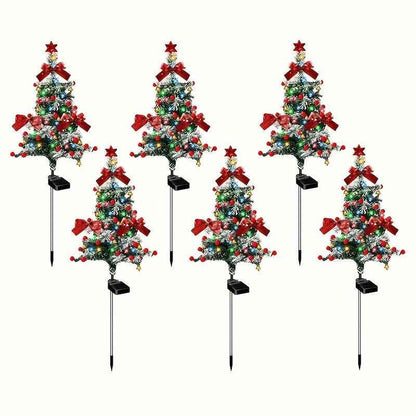 2pcs Solar Christmas Cedar Tree Lights