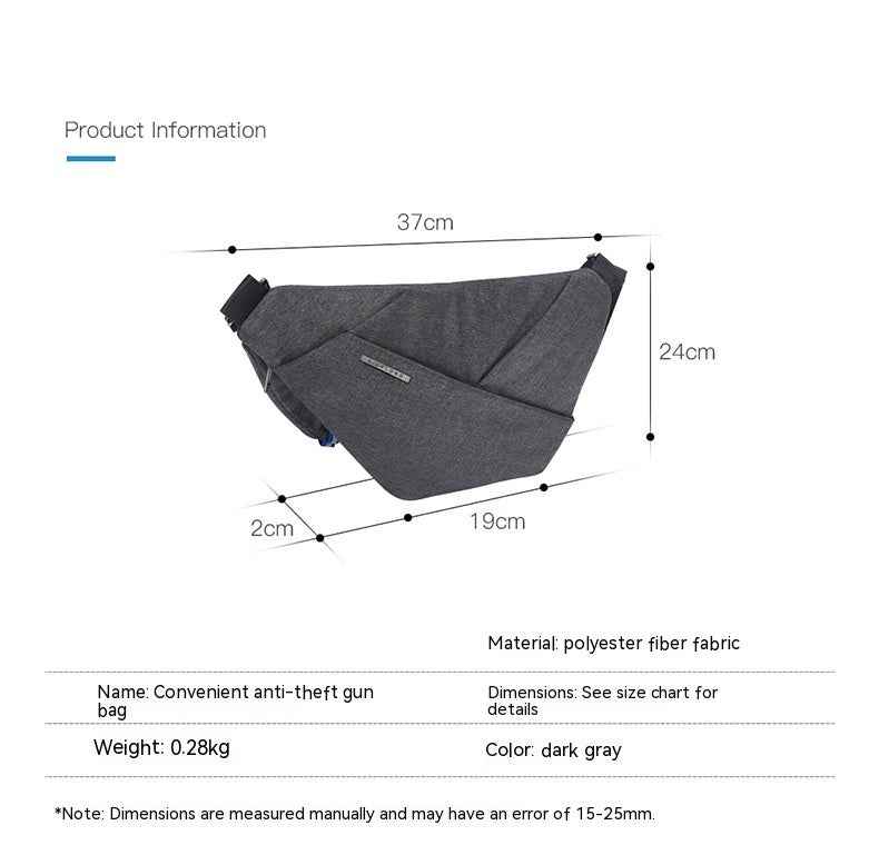 Multi-Functional Canvas Chest Bag | Anti-Theft Crossbody Travel Pack