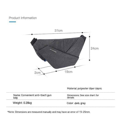 Multi-Functional Canvas Chest Bag | Anti-Theft Crossbody Travel Pack